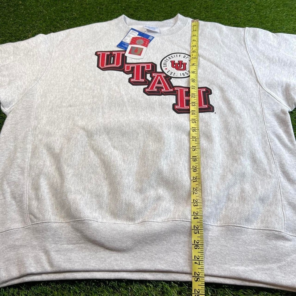 Champion Reverse Weave Utah Utes Crewneck Sweatshirt NWT Large NCAA Gray - Picture 5 of 6